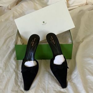 Kate Spade grace suede kitten heel slides